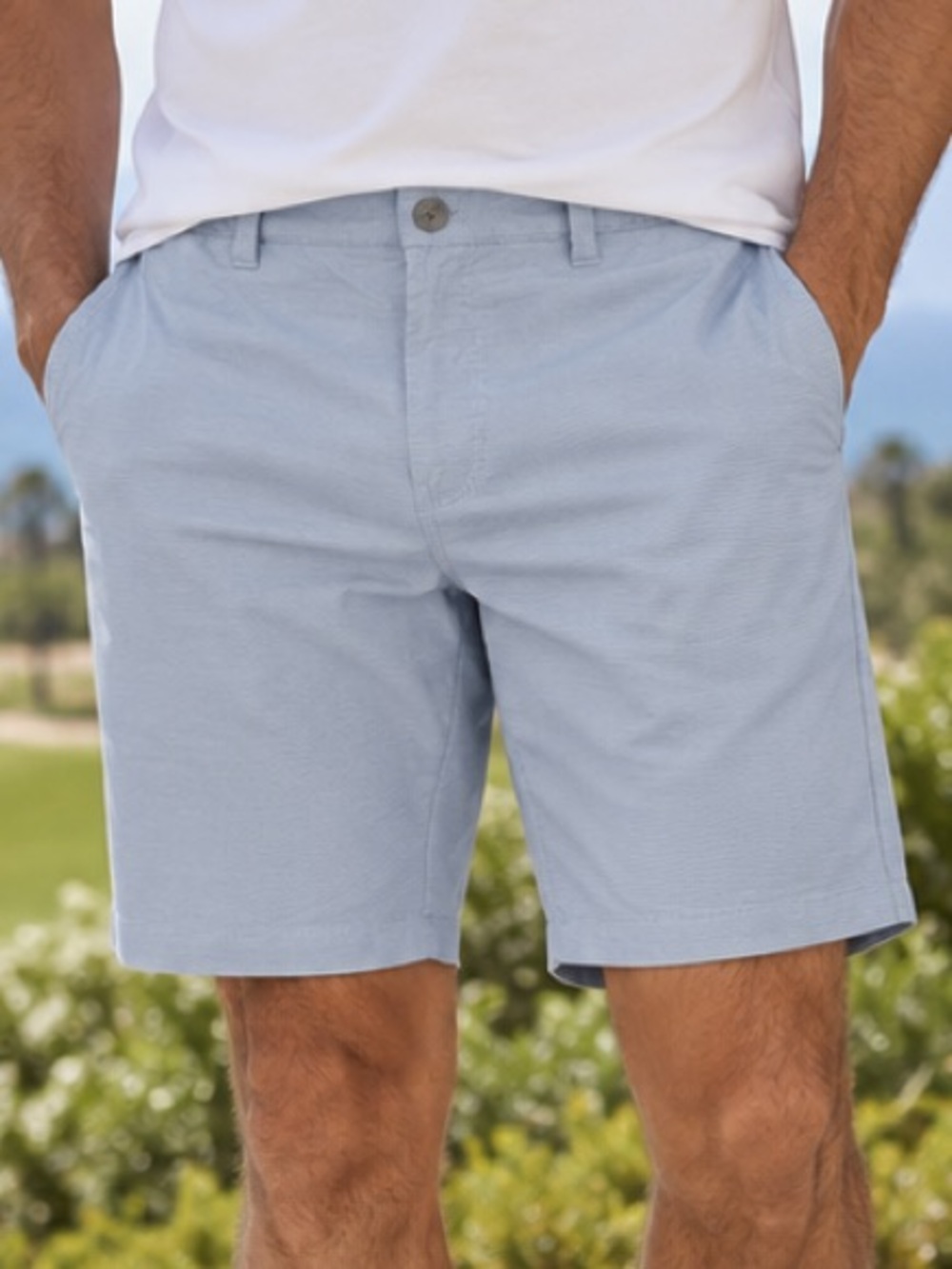 Travis Mathew Light Blue Flat Front Men's Shorts